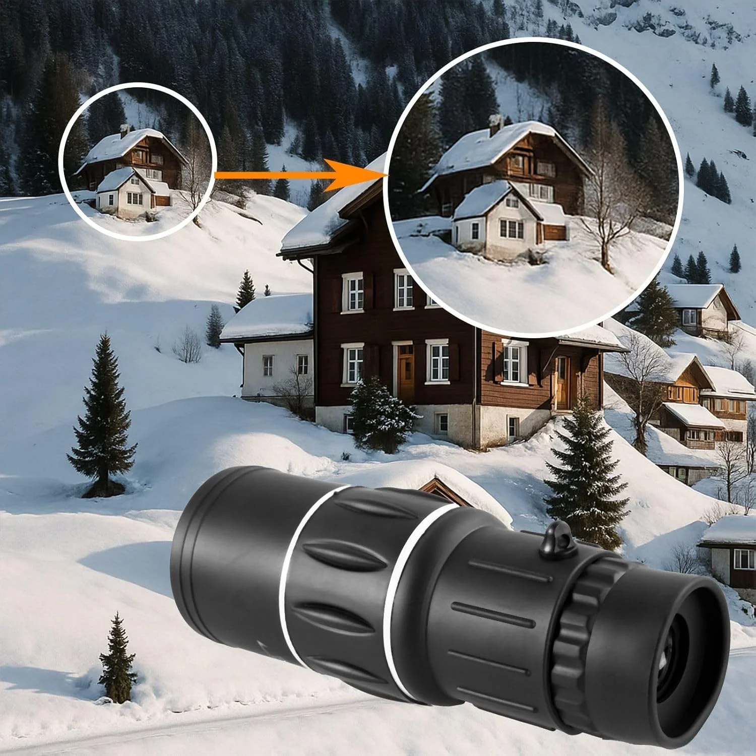 تلسکوپ تک چشمی 10x50 با زوم اپتیکال مناسب بزرگسالان برای پیاده‌روی، تماشای پرندگان، تماشای ستارگان، شکار، کمپینگ و تماشای حیات وحش، مقاوم در برابر آب