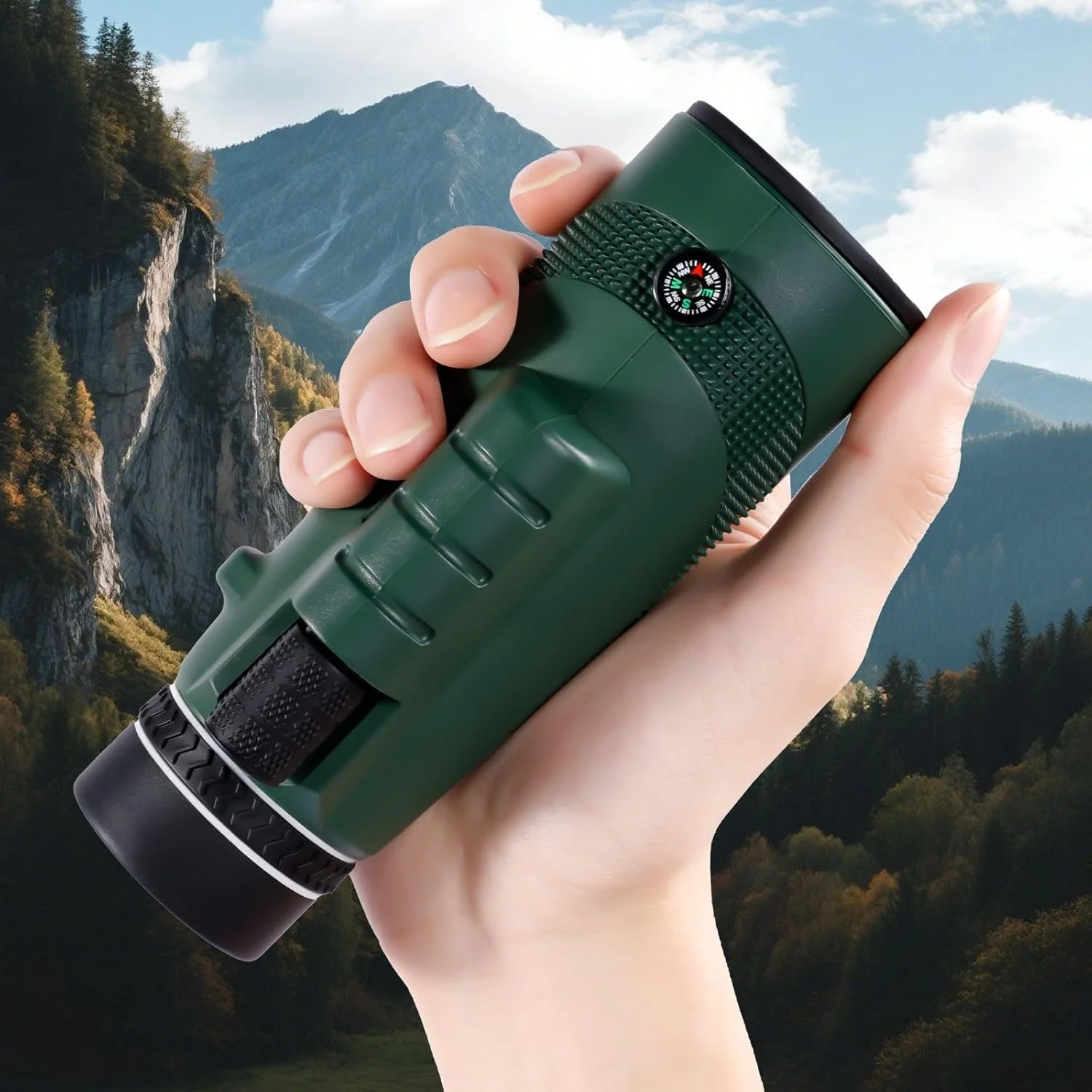 تلسکوپ تک چشمی 10x40 مناسب بزرگسالان برای شکار، تماشای حیات وحش، پرنده نگری، مسافرت و کمپینگ