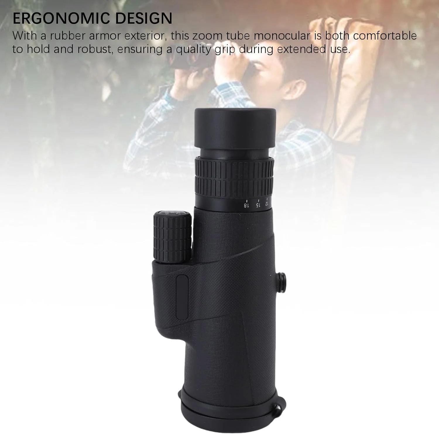 تلسکوپ مونوکولار زوم 6-18x42 با قدرت بالا - ایده آل برای تماشای پرندگان، مسافرت و کمپینگ تلسکوپ مونوکولار زوم 6-18x42 با قدرت بالا - ایده آل برای تماشای پرندگان، مسافرت و کمپینگ