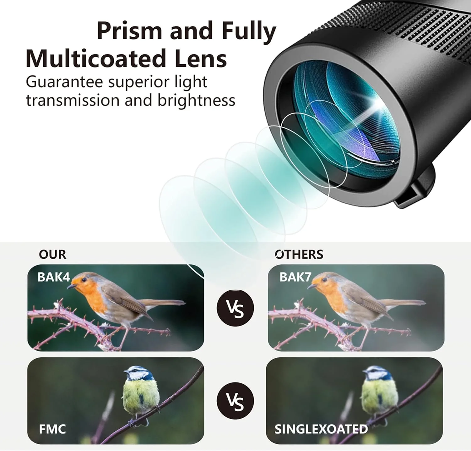 تک چشمی قدرتمند 80x100 با دید در شب و وضوح بالا مناسب بزرگسالان، ایده آل برای تماشای ستارگان، شکار، حیات وحش، تماشای پرندگان، سفر، کمپینگ و پیاده روی