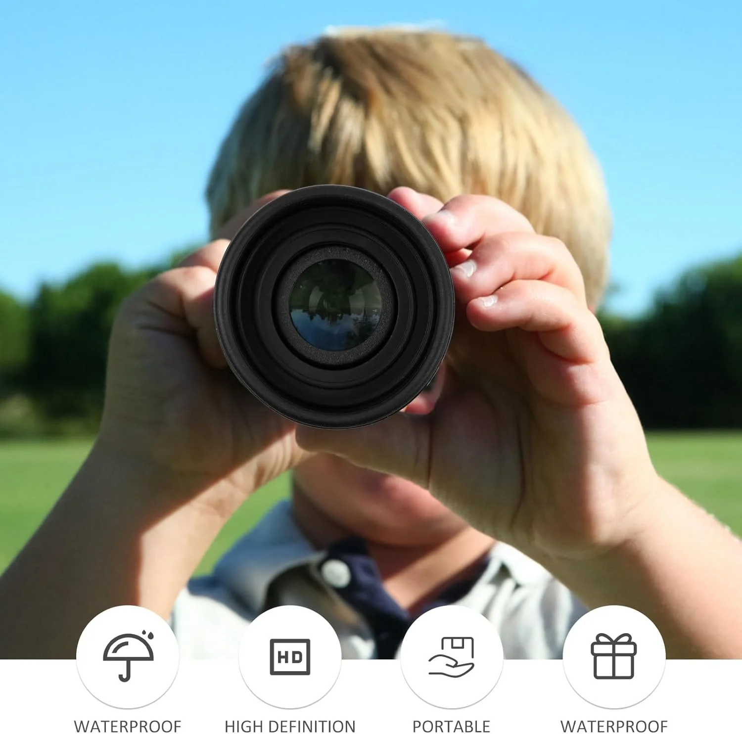 تلسکوپ تک چشمی کوچک با قابلیت تنظیم فوکوس، ضد آب و ضد لغزش مناسب برای تماشای ستارگان و شکار، مشکی