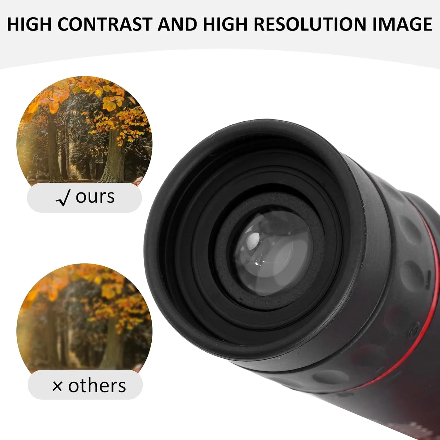 تلسکوپ تک چشمی کوچک با قابلیت تنظیم فوکوس، ضد آب و ضد لغزش مناسب برای تماشای ستارگان و شکار، مشکی