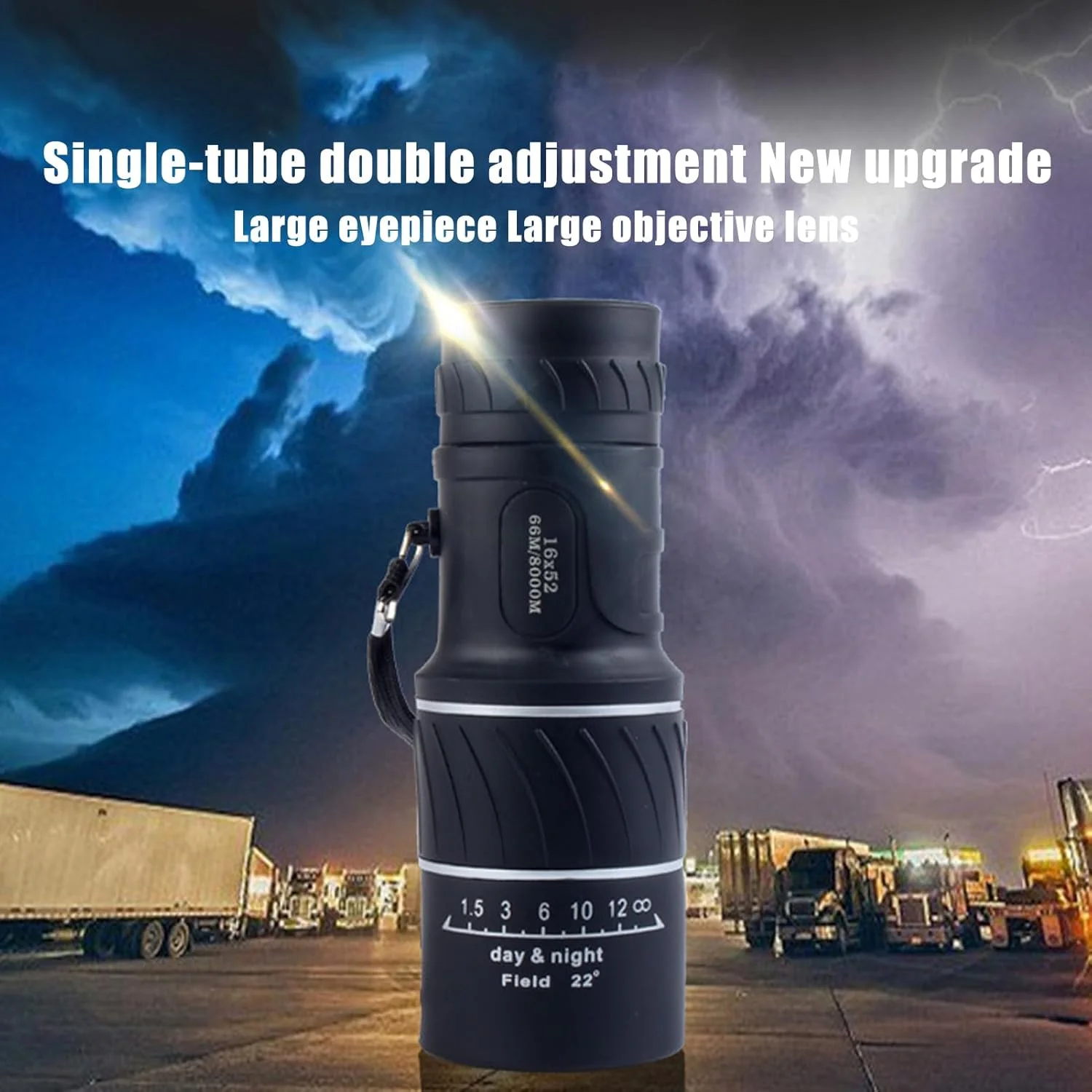 تلسکوپ تک چشمی برای تلفن هوشمند - تلسکوپ تک چشمی دستی 16X52، اسباب بازی سبک وزن و قدرتمند برای تماشای پرندگان، پیاده روی، کمپینگ و فعالیت های اکتشافی