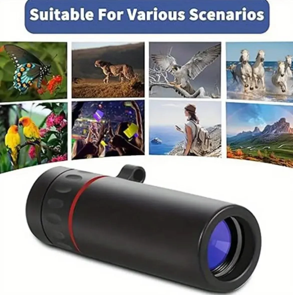 تلسکوپ تک چشمی 10x25، برد 131M/1000M، جمع و جور و قابل حمل برای عکاسی از حیات وحش و طبیعت