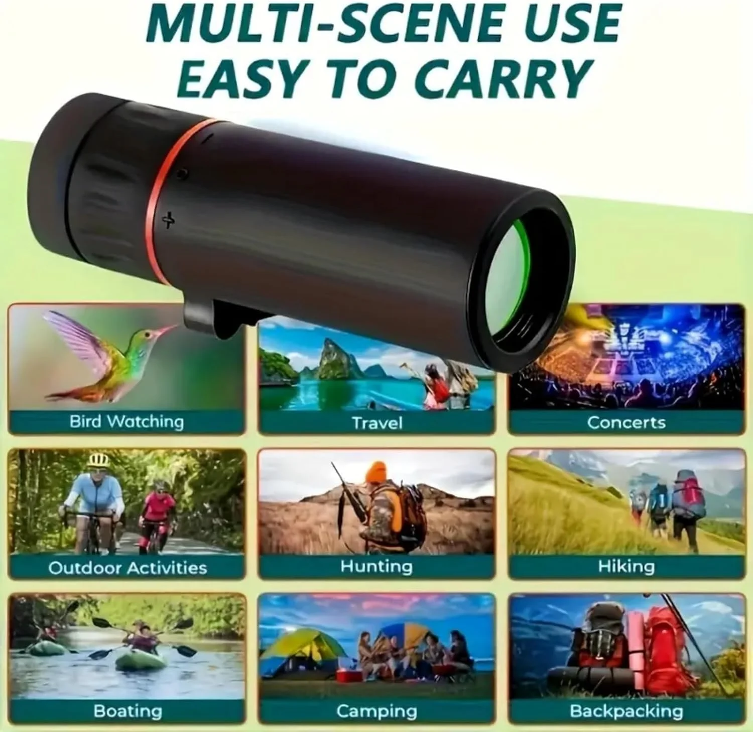 تلسکوپ مونوکولار کوچک و جمع و جور، مونوکولار دستی قابل حمل برای بزرگسالان، ابزارهای فناوری عالی برای تماشای پرندگان، ماهیگیری، مسافرت و مناظر. 8x21mm