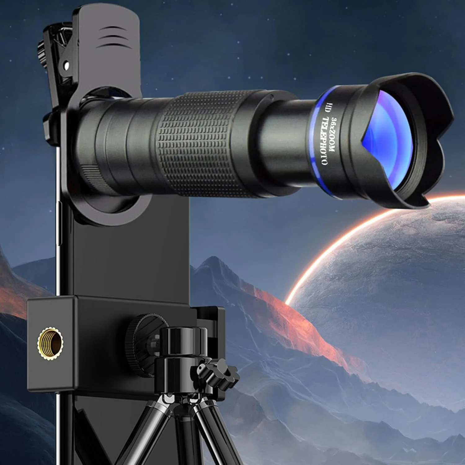 تلسکوپ تک چشمی چند منظوره برای بزرگسالان - لنز چند منظوره با وضوح 4K به همراه گیره تلفن همراه برای تماشای پرندگان، پیاده روی و کمپینگ تلسکوپ تک چشمی چند منظوره برای بزرگسالان - لنز چند منظوره با وضوح 4K به همراه گیره تلفن همراه برای تماشای پرندگان، پیاده روی و کمپینگ