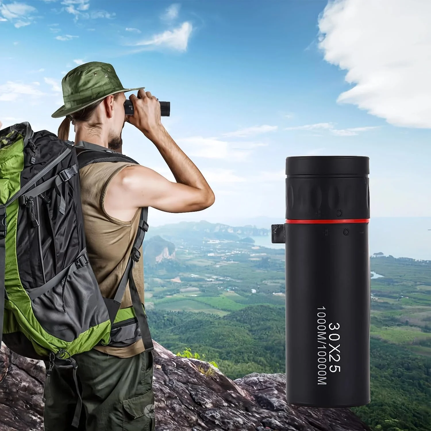 تلسکوپ تک چشمی 30x25 با قدرت بزرگنمایی بالا، تلسکوپ مینی HD برای بزرگسالان، تلسکوپ جیبی فشرده و سبک وزن برای تماشای پرندگان، مسافرت، کنسرت، تماشای ستارگان و شکار