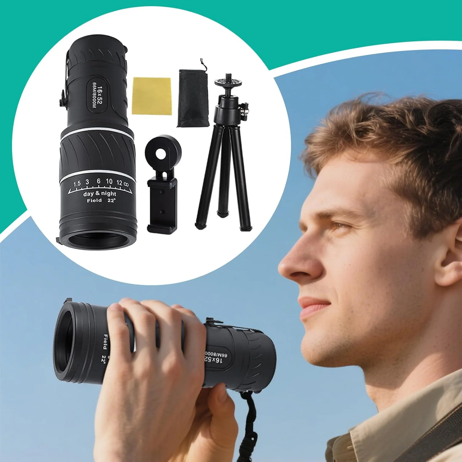 تلسکوپ تک چشمی دستی | ابزار آموزشی ضدآب اسباب بازی فضای باز برای پیاده روی، کمپینگ، شکار، آموزش کودکان و بزرگسالان