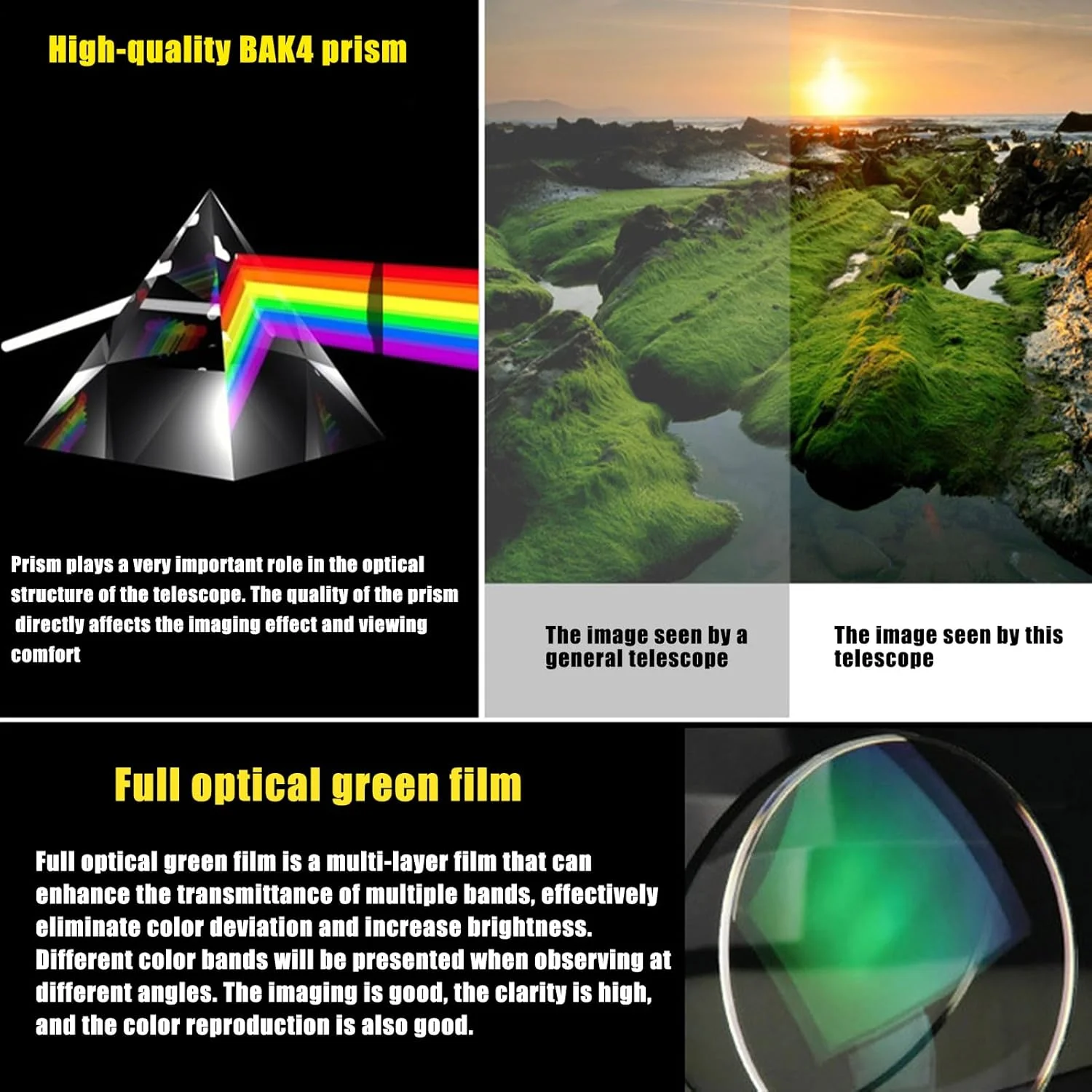 تلسکوپ تک چشمی بزرگسالان - تلسکوپ تک چشمی دستی با قدرت بالا | دستگاه نوری سبک و ضد آب ابزار آموزشی برای پیاده روی، شکار، تماشای پرندگان، کمپینگ، کودکان و بزرگسالان تلسکوپ تک چشمی بزرگسالان - تلسکوپ تک چشمی دستی با قدرت بالا | دستگاه نوری سبک و ضد آب ابزار آموزشی برای پیاده روی، شکار، تماشای پرندگان، کمپینگ، کودکان و بزرگسالان