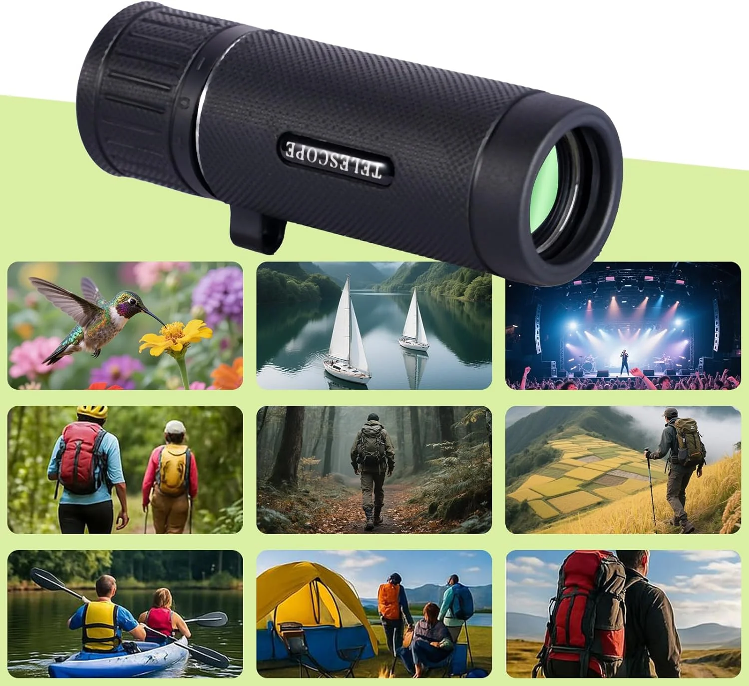 تلسکوپ تک چشمی 8X20، با قابلیت تنظیم فوکوس و طراحی قابل حمل برای سفر در فضای باز/کمپینگ/شکار تلسکوپ تک چشمی 8X20، با قابلیت تنظیم فوکوس و طراحی قابل حمل برای سفر در فضای باز/کمپینگ/شکار