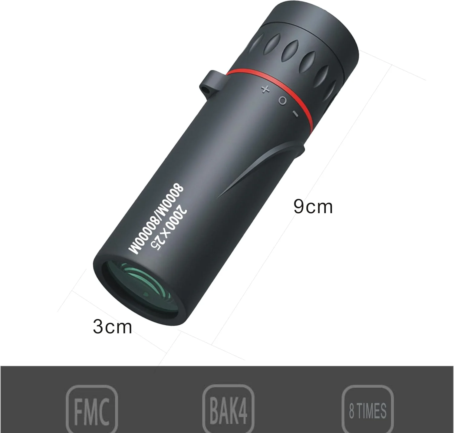 تک چشمی با آداپتور تلفن همراه، سه پایه و کیف مسافرتی، میدان دید وسیع، منشور BAK4، مناسب پرنده نگری، شکار، پیاده روی و کمپینگ (تلسکوپ شامل نگهدارنده تلفن همراه و سه پایه)