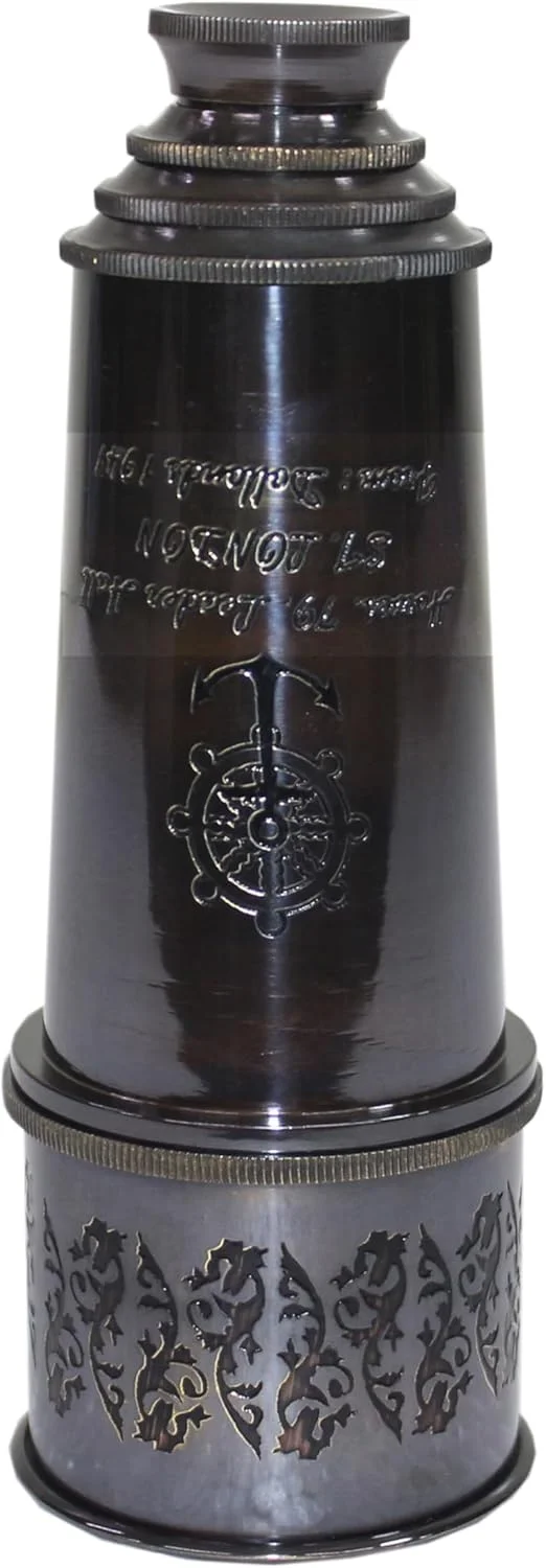 تلسکوپ تک چشمی برنجی دکوری لاتاس | تلسکوپ جاسوسی عتیقه کاربردی 17 اینچی - 01