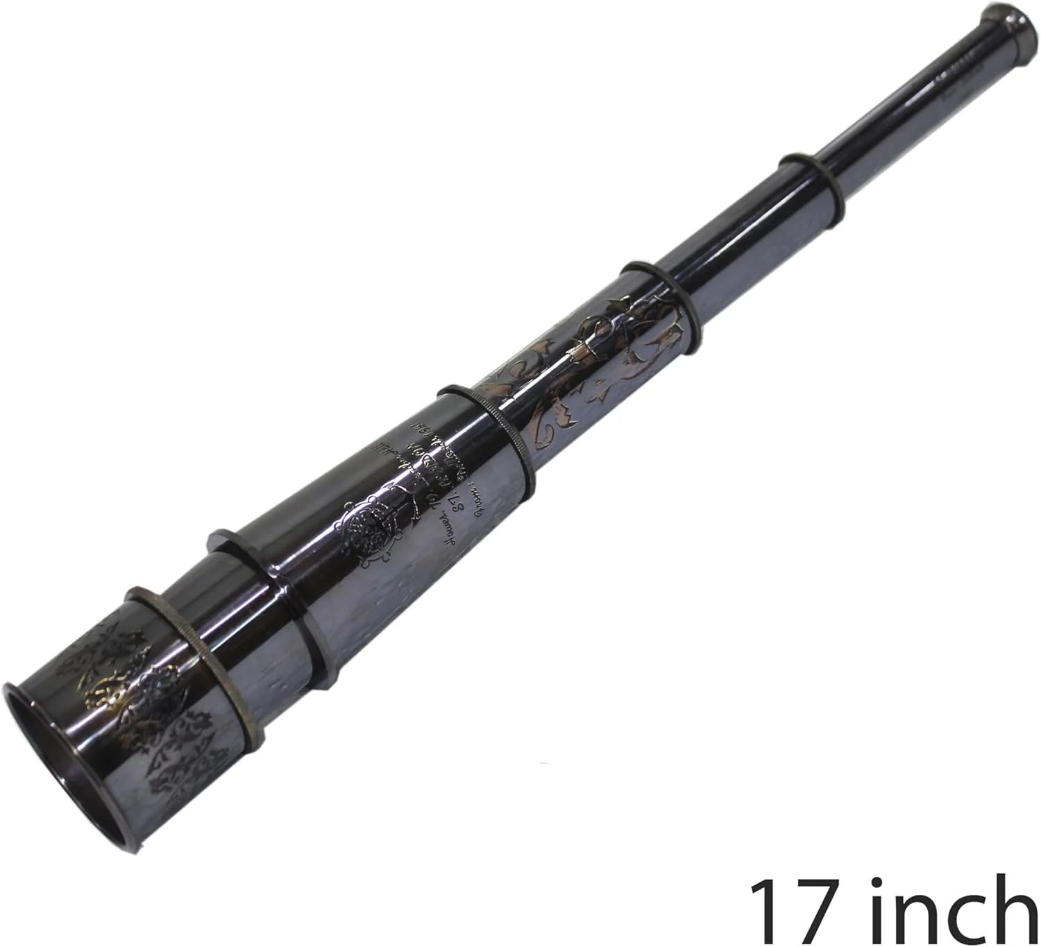 تلسکوپ تک چشمی برنجی دکوری لاتاس | تلسکوپ جاسوسی عتیقه کاربردی 17 اینچی - 01