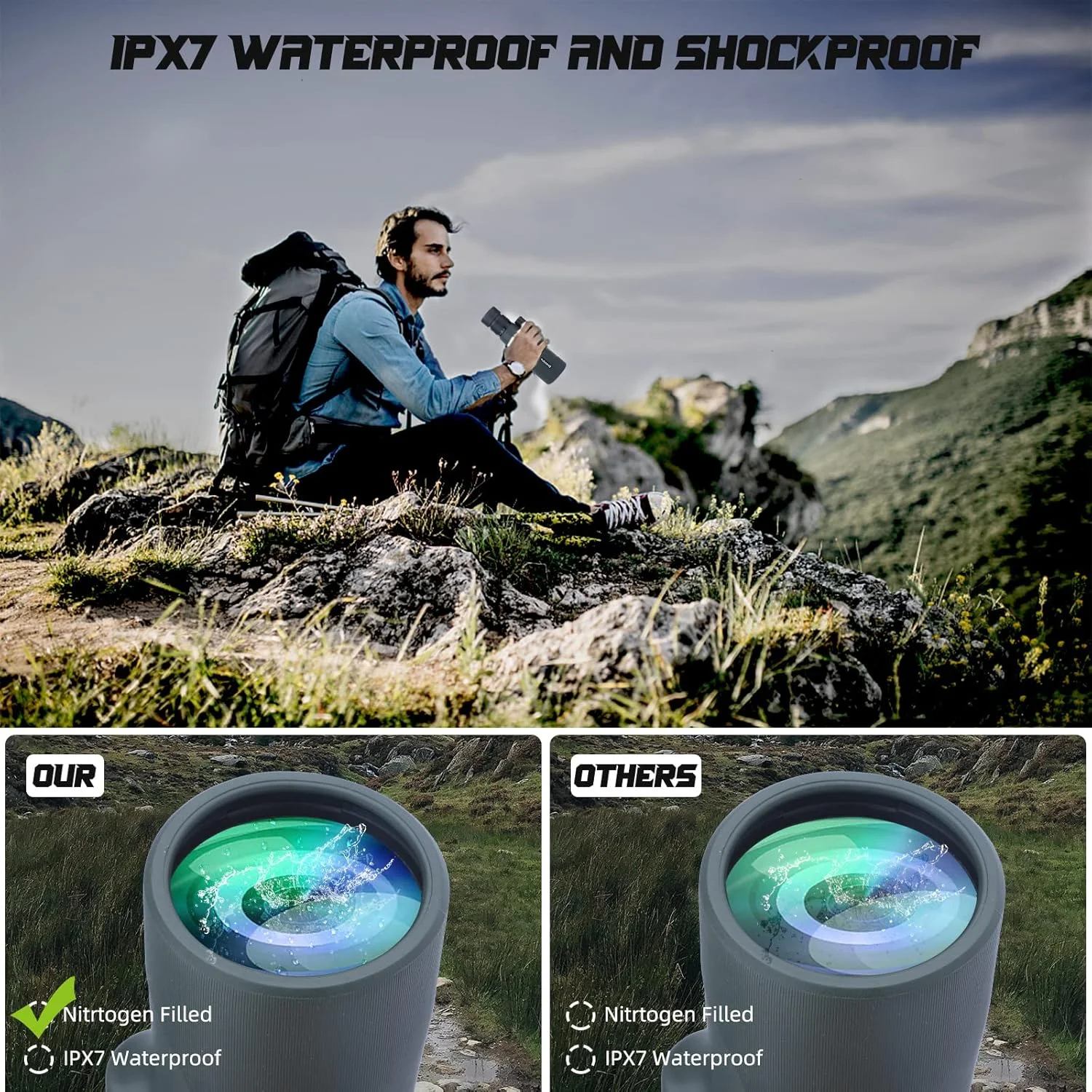 تلسکوپ تک چشمی BOSSDUN، بزرگنمایی 30x50 HD با قدرت بالا به همراه آداپتور تلفن، سه پایه و سایه بان لنز، لنز FMC / منشور BAK4 ضد آب برای بزرگسالان برای تماشای پرندگان، پیاده روی و تماشای ستارگان تلسکوپ تک چشمی BOSSDUN، بزرگنمایی 30x50 HD با قدرت بالا به همراه آداپتور تلفن، سه پایه و سایه بان لنز، لنز FMC / منشور BAK4 ضد آب برای بزرگسالان برای تماشای پرندگان، پیاده روی و تماشای ستارگان