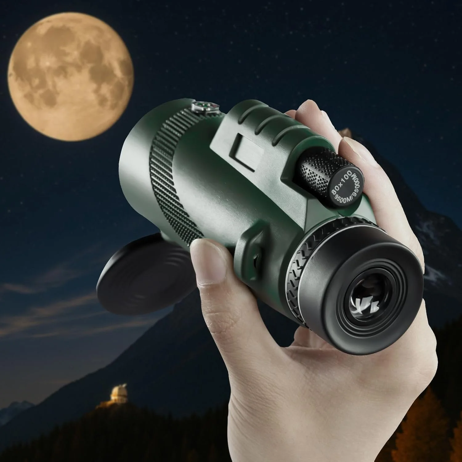 تک چشمی 10x40 برای کمپینگ، پیاده روی و تماشای پرندگان، جمع و جور و ضد لغزش