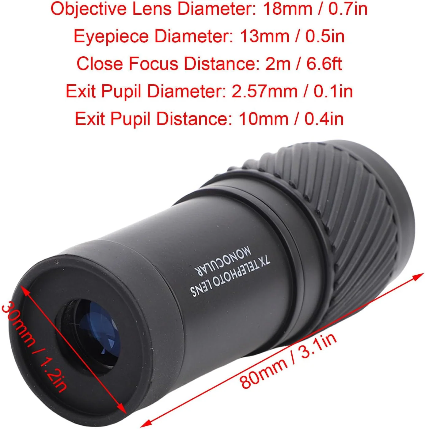 تلسکوپ مونوکولار 7x18، مونوکولار دستی سبک وزن برای پیاده‌روی، تماشای پرندگان و کنسرت‌ها با چشمی بزرگ و زاویه دید گسترده