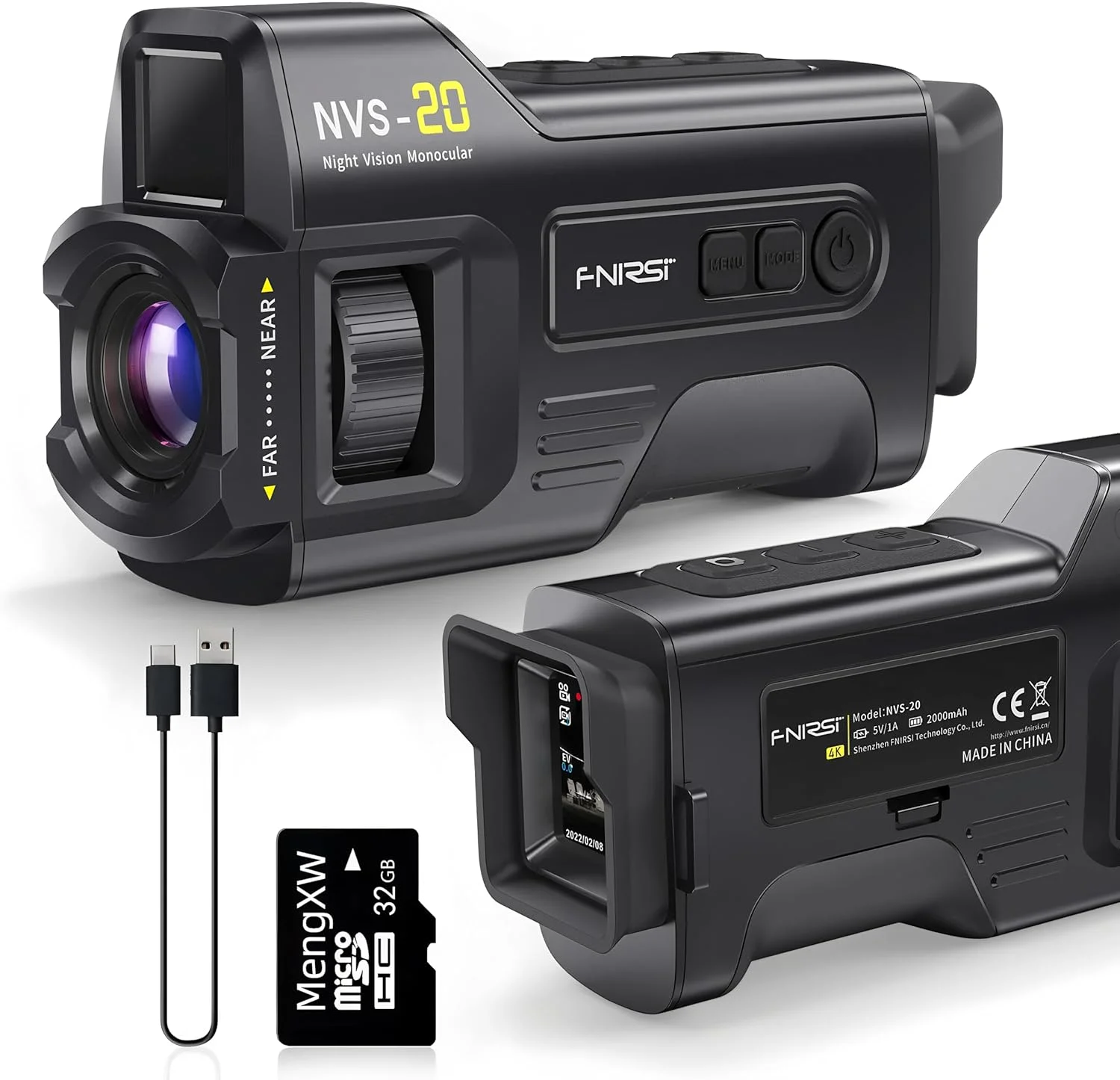 تلسکوپ دید در شب تک چشمی دیجیتال مادون قرمز 4K UHD مدل VS-20 با قابلیت بزرگنمایی 6 برابر و برد 300 متر مناسب شکار، کمپینگ و فعالیت های فضای باز با کیفیت 36 مگاپیکسل