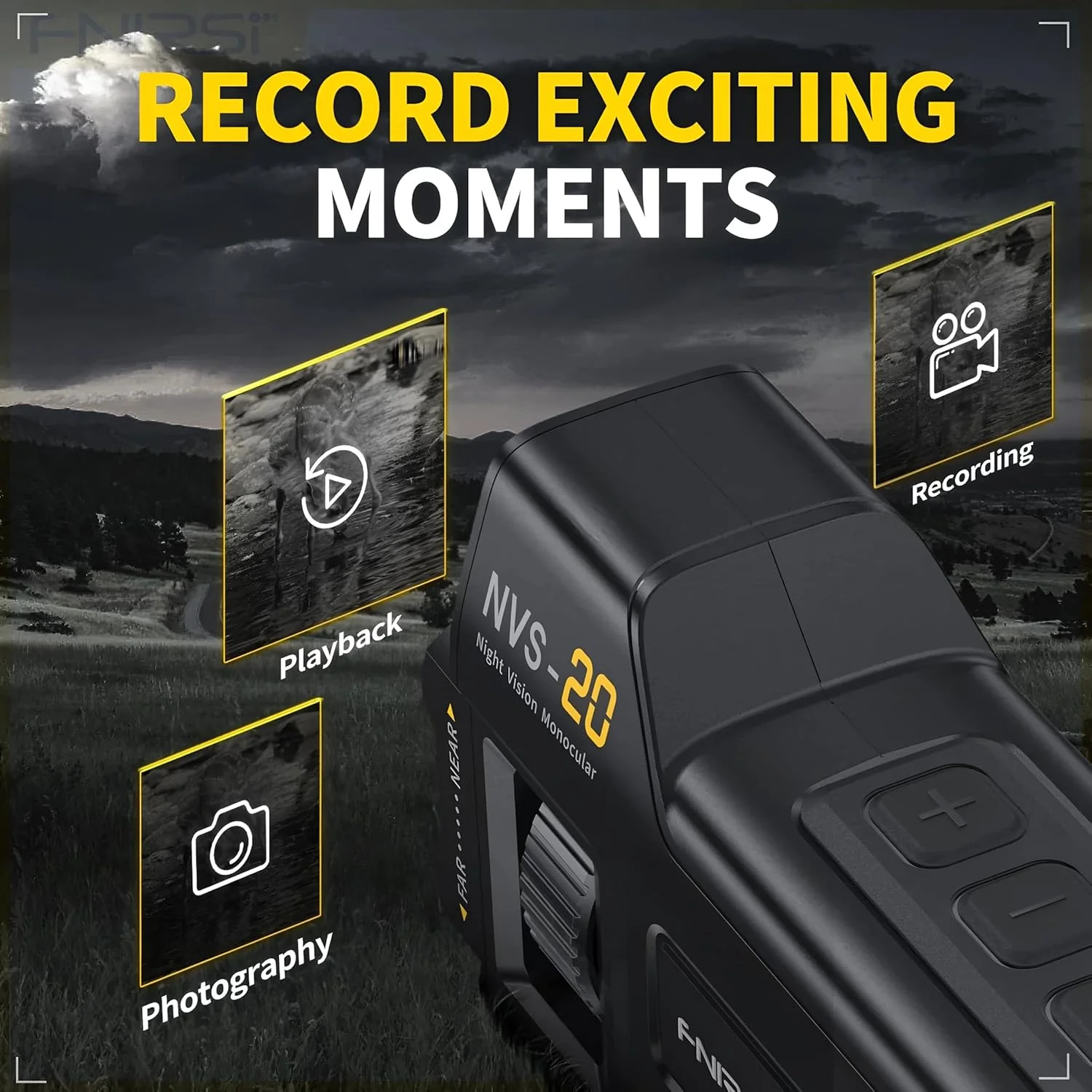 تلسکوپ دید در شب تک چشمی دیجیتال مادون قرمز 4K UHD مدل VS-20 با قابلیت بزرگنمایی 6 برابر و برد 300 متر مناسب شکار، کمپینگ و فعالیت های فضای باز با کیفیت 36 مگاپیکسل