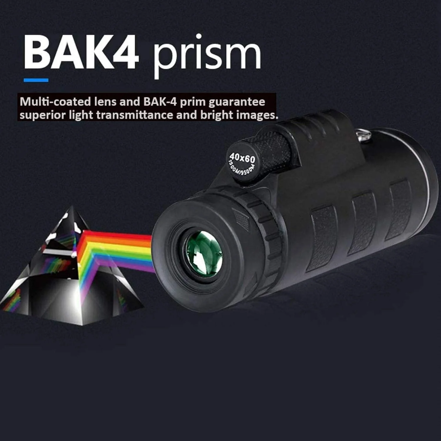 تلسکوپ تک چشمی قابل حمل KANBUN 40x60 با قدرت بالا، دارای لنز منشوری BAK4، قطب نما، آداپتور تلفن هوشمند و سه پایه برای بزرگسالان، مناسب تماشای پرندگان تلسکوپ تک چشمی قابل حمل KANBUN 40x60 با قدرت بالا، دارای لنز منشوری BAK4، قطب نما، آداپتور تلفن هوشمند و سه پایه برای بزرگسالان، مناسب تماشای پرندگان