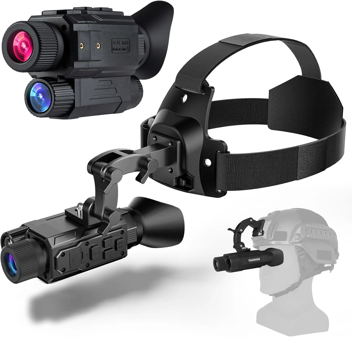 تک چشمی دید در شب دیجیتال مادون قرمز قابل نصب روی سر