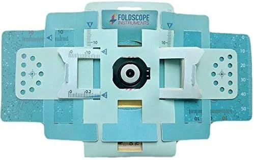 میکروسکوپ آماده به کار با 1 اسلاید آماده، کیت فولداسکوپ از پیش مونتاژ شده
