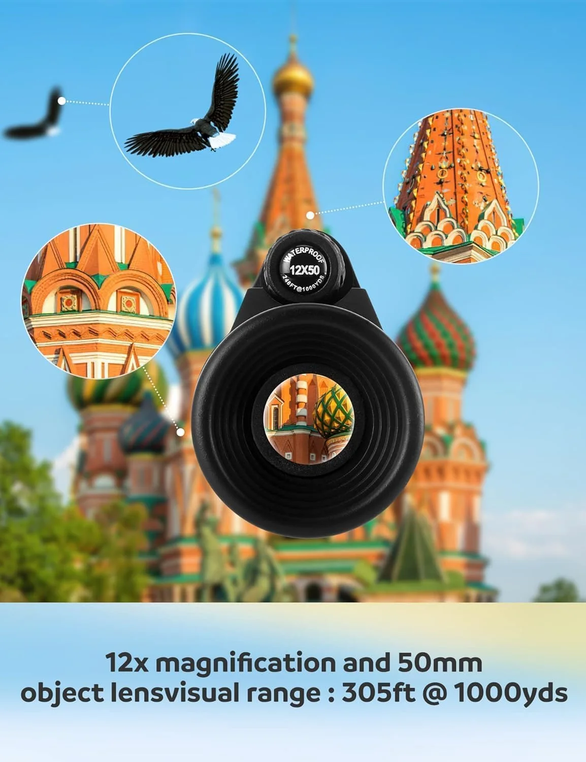 تلسکوپ تک چشمی 12x50 با قدرت بالا به همراه سه پایه تلفن هوشمند و کیف قابل حمل - تلسکوپ تک چشمی، ایده آل برای تماشای پرندگان، شکار، پیاده روی، کمپینگ، دید وسیع با منشور BAK4 و فناوری لنز FMC تلسکوپ تک چشمی 12x50 با قدرت بالا به همراه سه پایه تلفن هوشمند و کیف قابل حمل - تلسکوپ تک چشمی، ایده آل برای تماشای پرندگان، شکار، پیاده روی، کمپینگ، دید وسیع با منشور BAK4 و فناوری لنز FMC