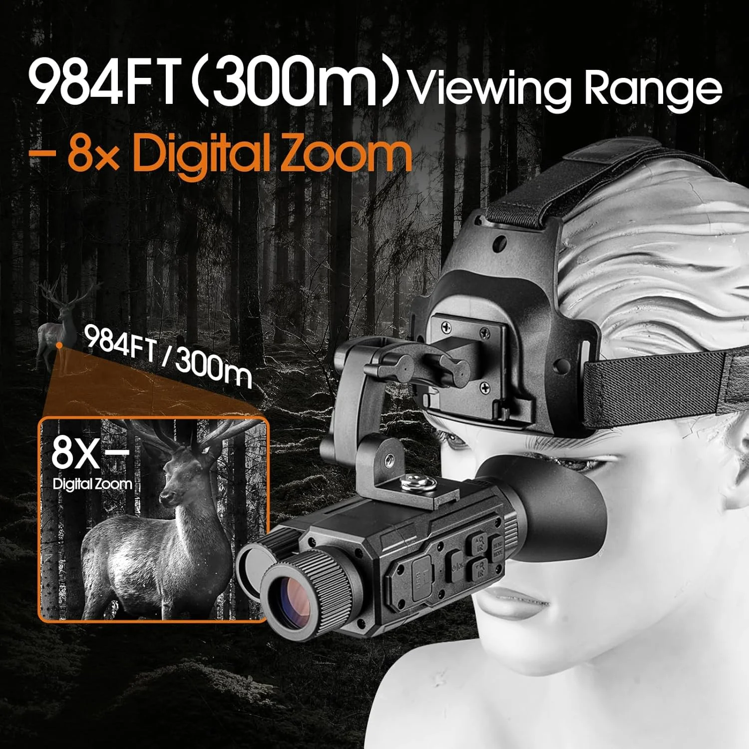 تک چشمی دید در شب دیجیتال مادون قرمز قابل نصب روی سر