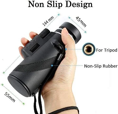 تلسکوپ تک چشمی قابل حمل 40 X 60 مناسب فضای باز برای مسافرت های طولانی، کمپینگ و دیدن مناظر | 15.0 x 5.2 x 4.2 سانتی متر | مشکی تلسکوپ تک چشمی قابل حمل 40 X 60 مناسب فضای باز برای مسافرت های طولانی، کمپینگ و دیدن مناظر | 15.0 x 5.2 x 4.2 سانتی متر | مشکی