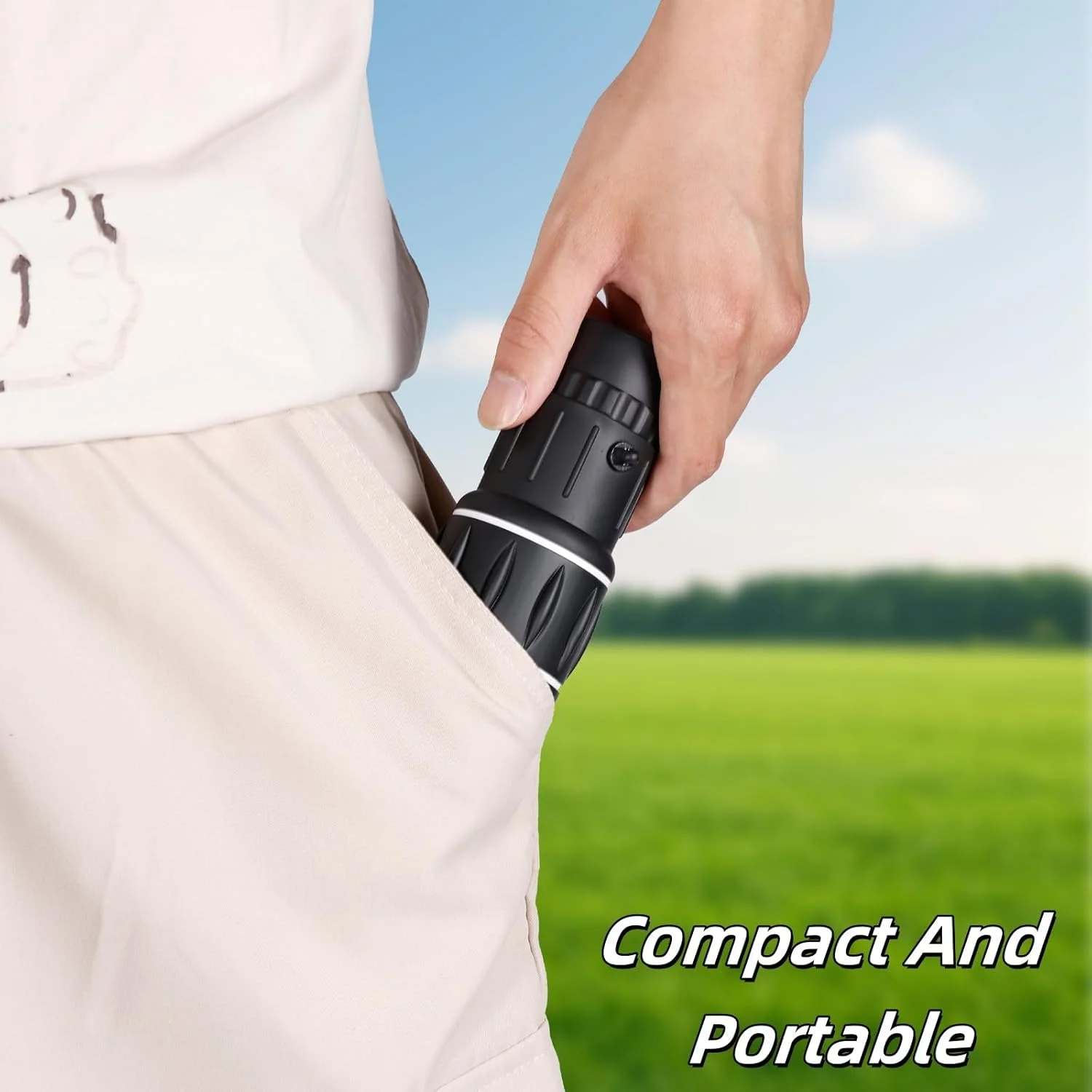 تک چشمی پرقدرت 12x52 - منشور BAK4 HD ضد آب برای آقایان و بانوان، مناسب شکار، پیاده روی و مسافرت (مشکی)