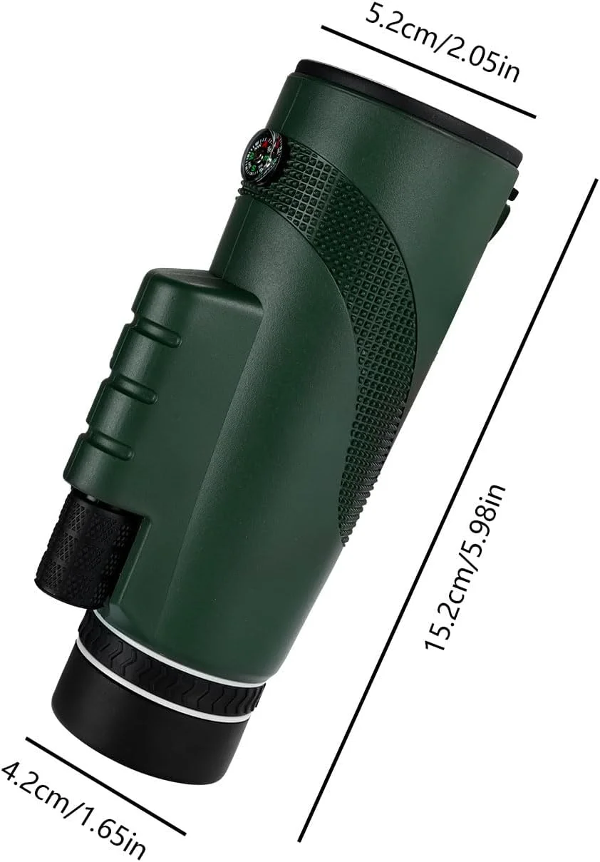 تک چشمی قدرتمند 8x42 - منشور BAK4 HD ضد آب برای آقایان و بانوان، مناسب شکار، پیاده روی و مسافرت (سبز تیره)