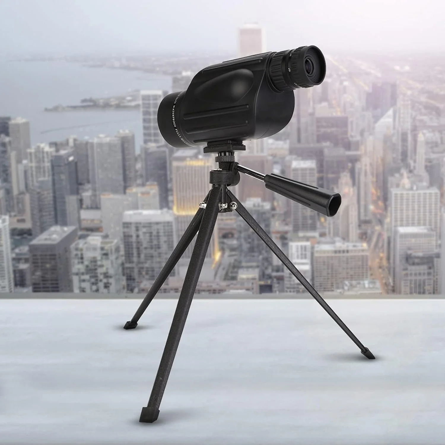 تلسکوپ تک چشمی با منشور پل با کیفیت بالا، میدان دید وسیع 342 فوتی برای ورزش های فضای باز و رصد ستارگان (استاندارد 50x30-10 + سه پایه G25)