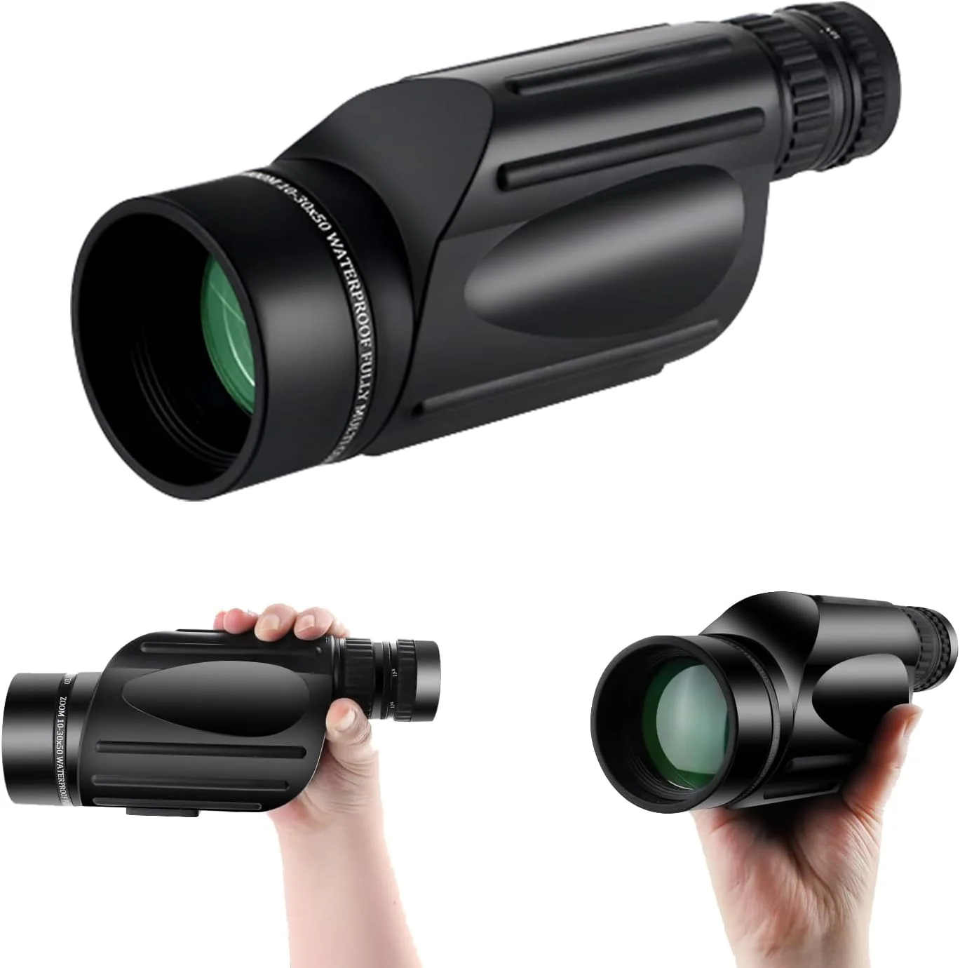 تلسکوپ تک چشمی 10-30X50 FOCUHUNTER با بزرگنمایی بالا، اپتیک فشرده FMC برای بزرگسالان، ضد پاشش آب، مناسب تماشای پرندگان در فضای باز، مسافرت و بزرگنمایی