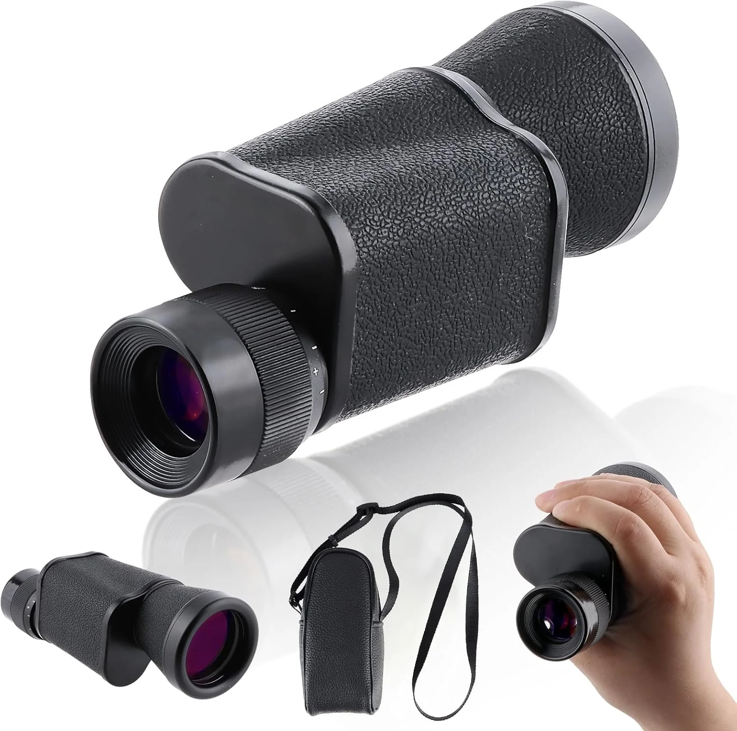 تلسکوپ تک چشمی فشرده 10x40 FOCUHUNTER، تلسکوپ فلزی قابل حمل روسی HD با کیف حمل، لنز منشوری BAK4 با پوشش چند لایه FMC، ضد آب برای بزرگسالان، تماشای پرندگان، مسافرت، پیاده روی، رویدادهای ورزشی