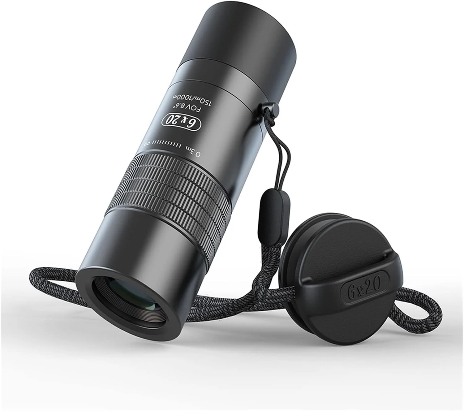 تلسکوپ 6X با نزدیکترین فاصله فوکوس 0.3 متری، لنزهای اپتیکی، تک چشمی BAK4 منشوری، تله فوتو با بند گردنی برای شکار، کمپینگ و مسافرت
