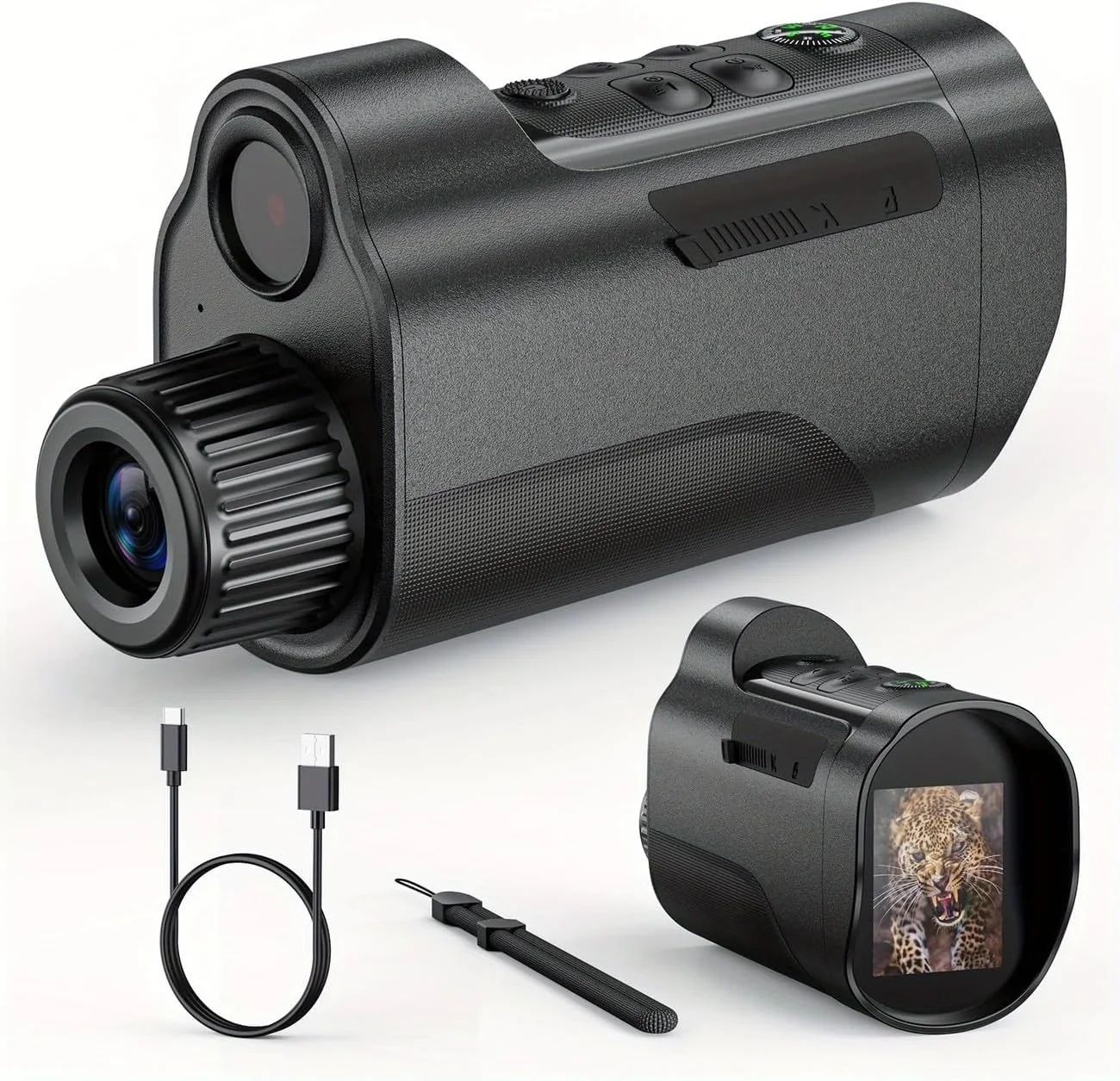 تک چشمی دید در شب دیجیتال، زوم 10 برابر، صفحه نمایش 2 اینچی HD، برد 800 متر، ضبط ویدیو 1080P، نور مادون قرمز