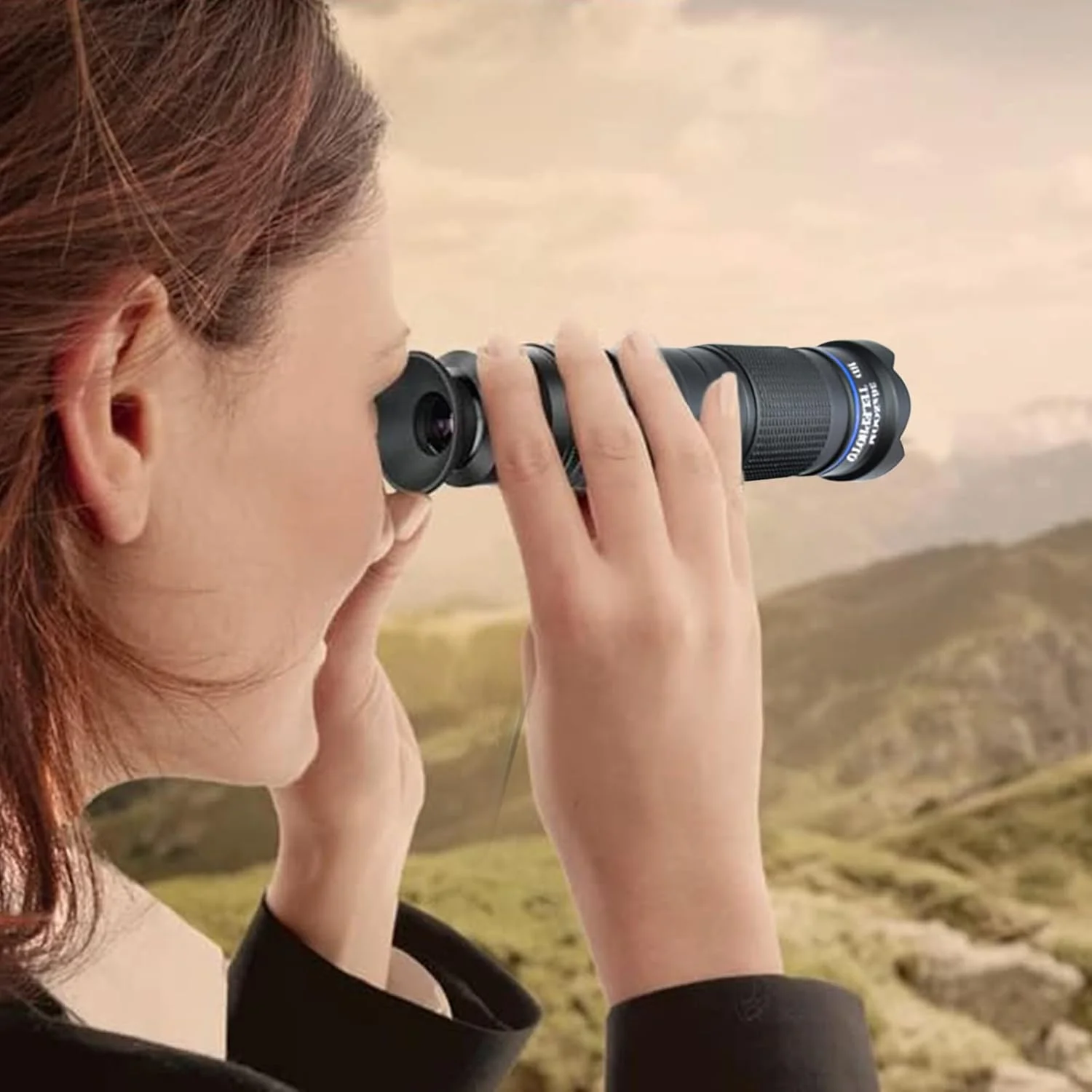 تلسکوپ تک چشمی با کیفیت بالا، تلسکوپ تک چشمی چند منظوره و قدرتمند، لنز چند منظوره با وضوح 4K به همراه گیره تلفن همراه برای تماشای پرندگان، پیاده روی و کمپینگ