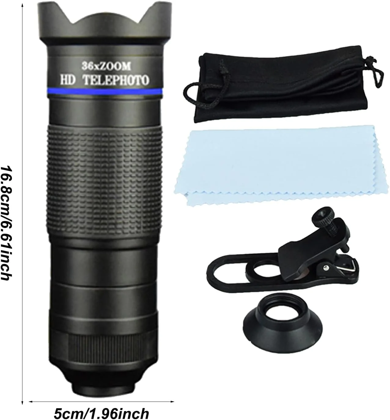 تلسکوپ تک چشمی با کیفیت بالا، تلسکوپ تک چشمی چند منظوره و قدرتمند، لنز چند منظوره با وضوح 4K به همراه گیره تلفن همراه برای تماشای پرندگان، پیاده روی و کمپینگ