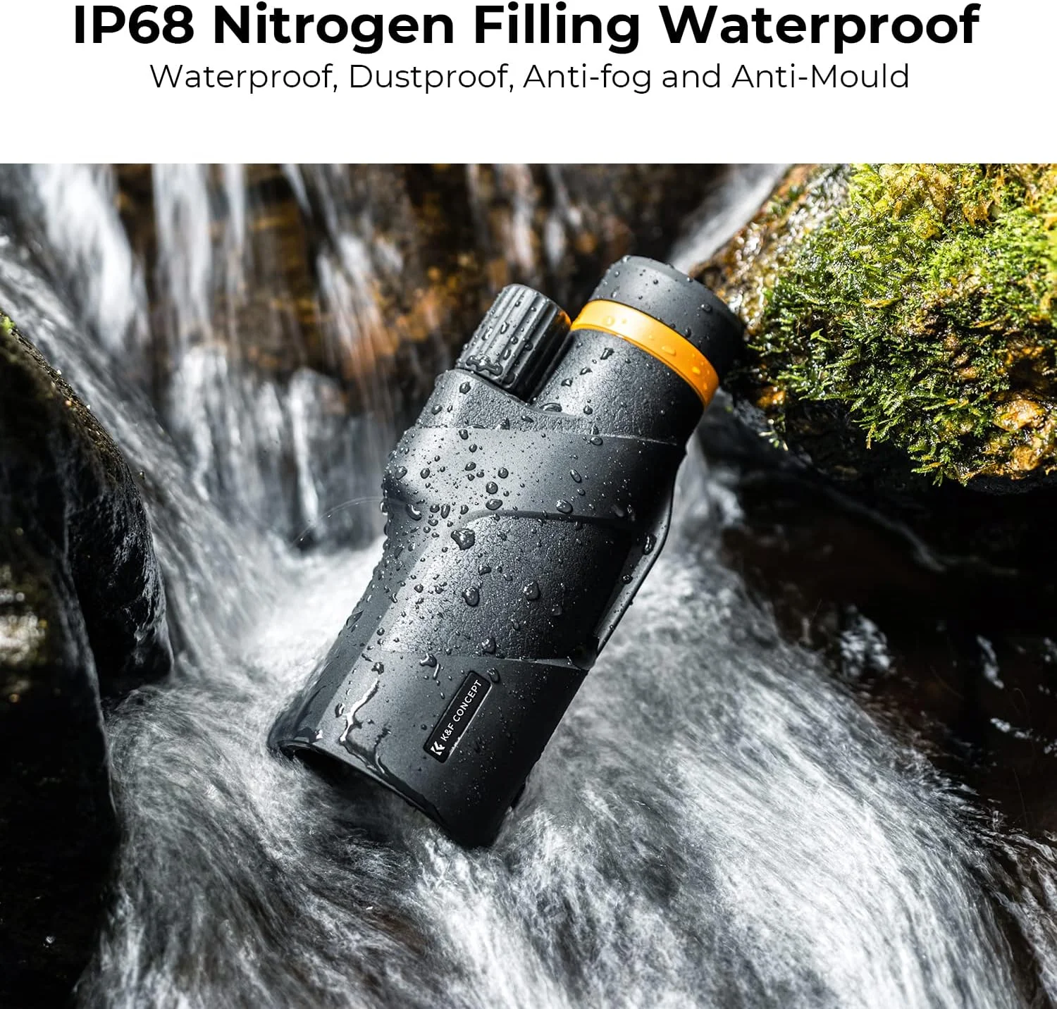 تلسکوپ تک چشمی 100x80 K&F Concept® ضد آب IP68 با قدرت بالا به همراه آداپتور تلفن هوشمند و سه پایه، با منشور BAK4 و لنز FMC، مناسب برای تماشای پرندگان، شکار، پیاده روی، کمپینگ و مسافرت