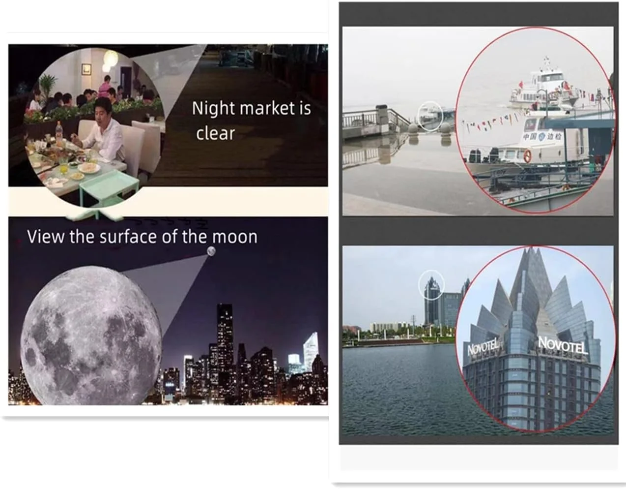 تلسکوپ منوچشمی Chinshwehaw 2000X24 با قابلیت فوکوس اپتیکال، تک چشمی قدرتمند به همراه آداپتور تلفن، تک چشمی دید در شب، تک اسکوپ جیبی سبک وزن مناسب بزرگسالان و کودکان، 8000M/80000M، هدیه