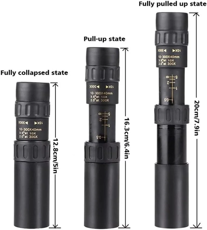 تلسکوپ زوم پیوسته فلزی 10-300X40 قابل تنظیم دوربین موبایل مناسب فضای باز