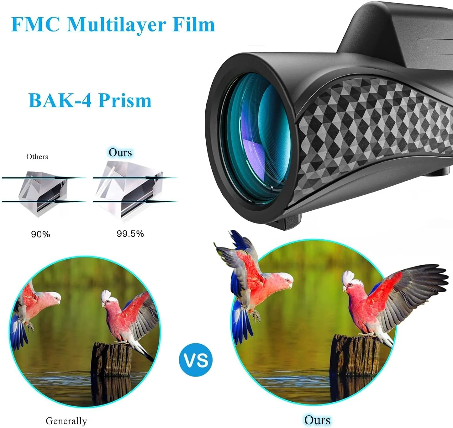 تلسکوپ تک چشمی NALACAL، 10x42 جمع و جور برای بزرگسالان، تک چشمی با قدرت بالا، با آداپتور تلفن هوشمند و سه پایه HD، برای تماشای حیات وحش، شکار، تماشای پرندگان، پیاده روی و مسافرت