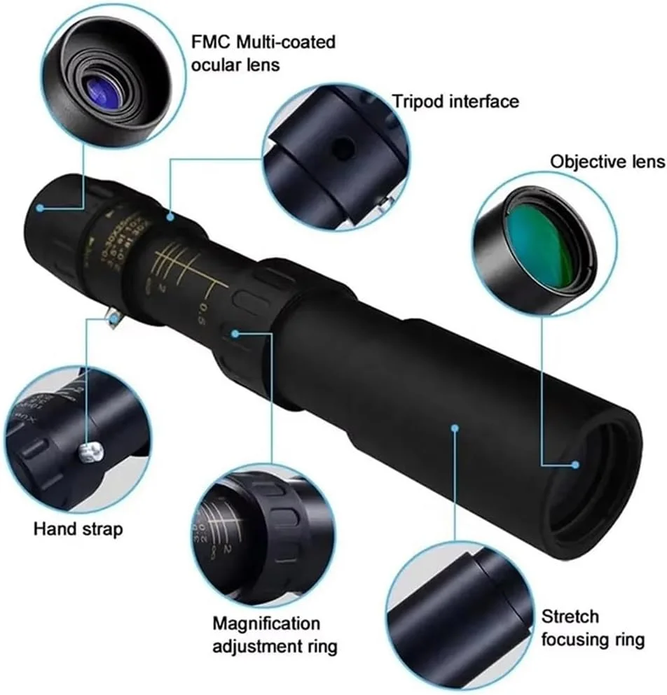 تلسکوپ زوم پیوسته فلزی 10-300X40 قابل تنظیم دوربین موبایل مناسب فضای باز