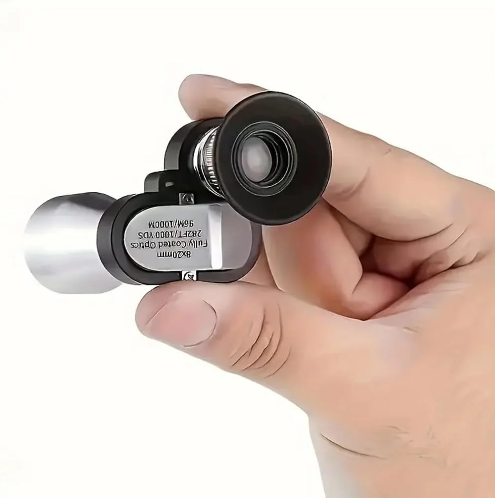 تلسکوپ تک چشمی گوشه ای قابل حمل 8x22 - فلزی HD برای عکاسی موبایل در فضای باز، شکار، کمپینگ، پیاده روی و تماشای پرندگان