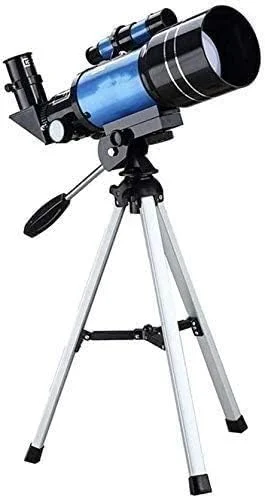 تلسکوپ انکساری قابل حمل - اپتیک شیشه ای با پوشش کامل - تلسکوپ ایده آل برای مبتدیان - 400mm X 70mm (آبی)