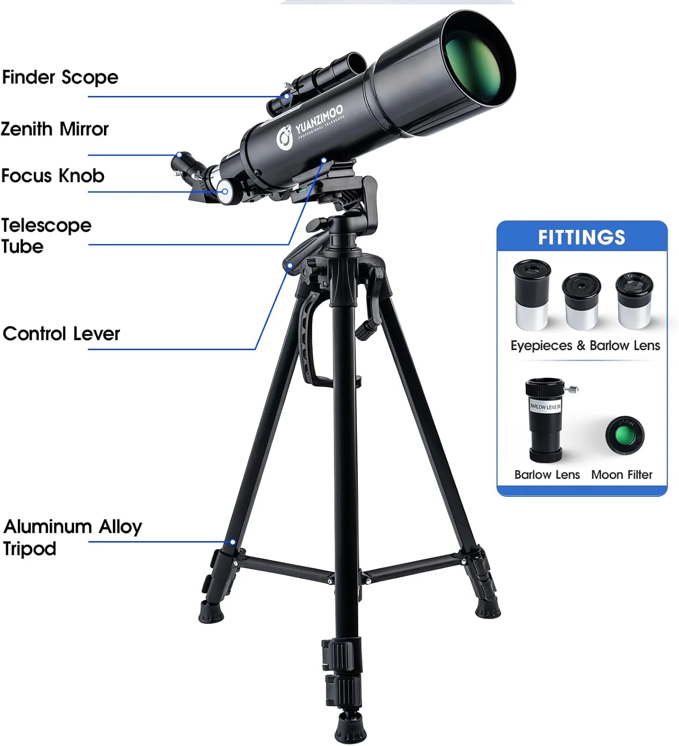 تلسکوپ 70 میلیمتری با دهانه 400 میلیمتری، تلسکوپ نجومی قابل حمل انکساری برای کودکان، بزرگسالان و مبتدیان به همراه سهپایه، آداپتور تلفن و کیف حمل، مشکی تلسکوپ 70 میلیمتری با دهانه 400 میلیمتری، تلسکوپ نجومی قابل حمل انکساری برای کودکان، بزرگسالان و مبتدیان به همراه سهپایه، آداپتور تلفن و کیف حمل، مشکی
