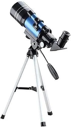 تلسکوپ انکساری قابل حمل - اپتیک شیشه ای با پوشش کامل - تلسکوپ ایده آل برای مبتدیان - 400mm X 70mm (آبی)