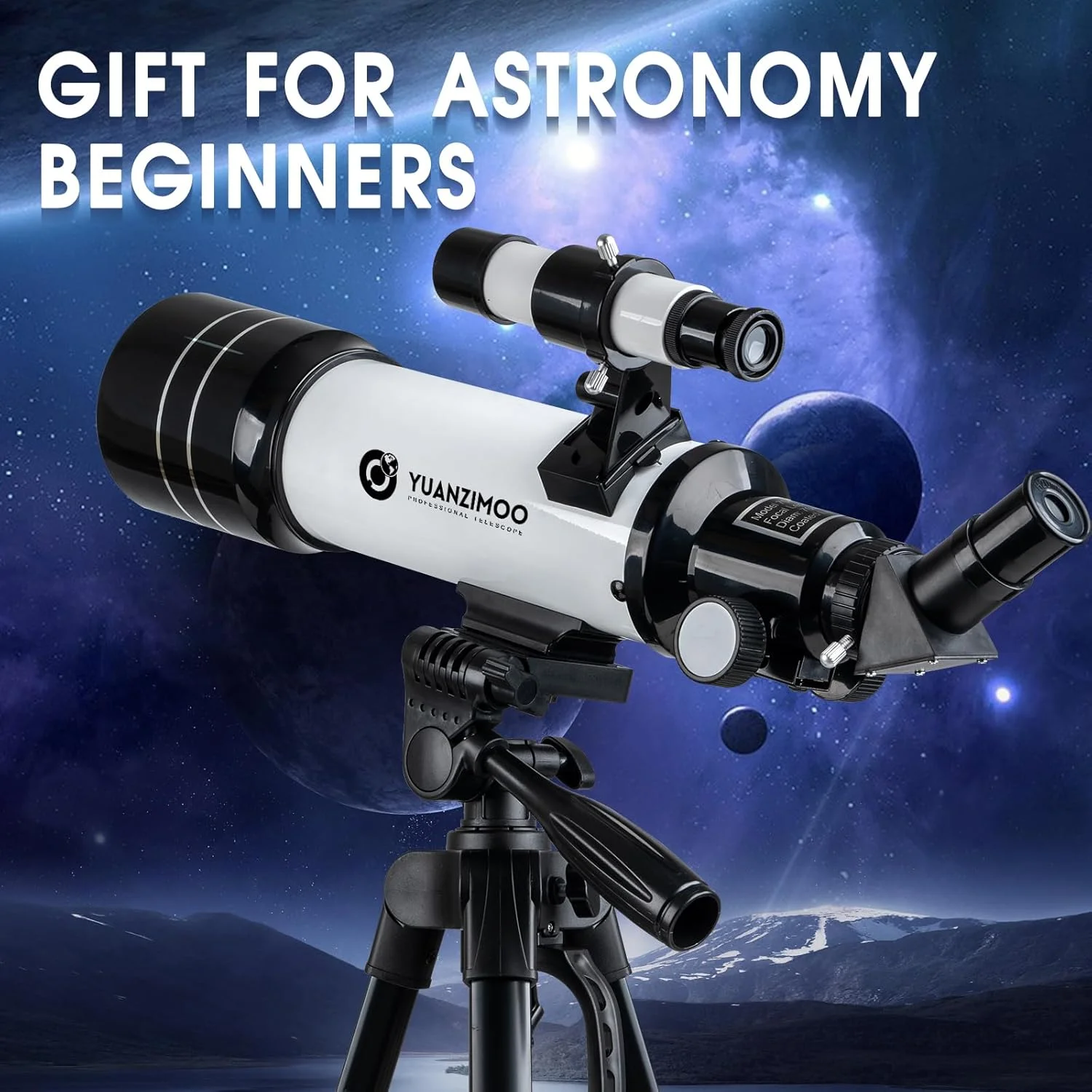 تلسکوپ 70 میلیمتری با دهانه 400 میلیمتری، تلسکوپ نجومی قابل حمل انکساری برای کودکان، بزرگسالان و مبتدیان به همراه سهپایه، آداپتور تلفن و کیف حمل، مشکی تلسکوپ 70 میلیمتری با دهانه 400 میلیمتری، تلسکوپ نجومی قابل حمل انکساری برای کودکان، بزرگسالان و مبتدیان به همراه سهپایه، آداپتور تلفن و کیف حمل، مشکی