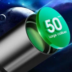 تلسکوپ 50 میلی‌متری با دهانه 360 میلی‌متری AZ با فوکوس دستی، تلسکوپ قابل حمل برای کودکان و مبتدیان به همراه سه پایه، سفید