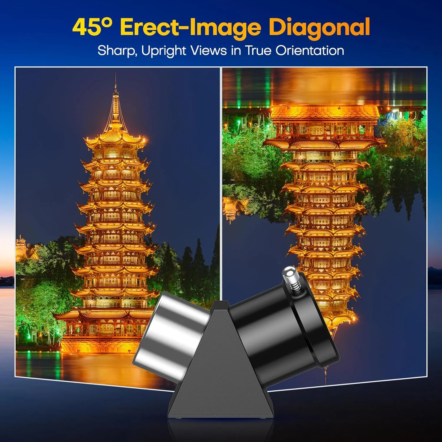 تلسکوپ USCAMEL برای بزرگسالان با قدرت بالا: تلسکوپ شکستنی قابل حمل نجومی 90 میلی‌متری برای مبتدیان و کودکان 8-12 سال - سه پایه و پایه تلفن برای عکاسی مسافرتی (نارنجی)