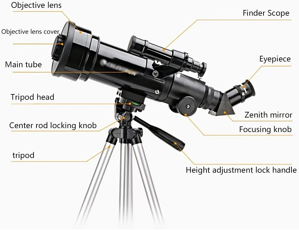 تلسکوپ دید پرندگان دهانه 70 میلی‌متر 400 میلی‌متر شامل دو چشمی، سه‌پایه، یابنده، تلسکوپ شکستنی با آداپتور تلفن